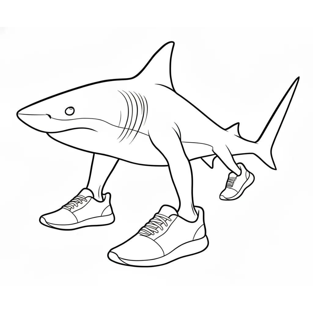 colorear páginas de Tralalero Tralala