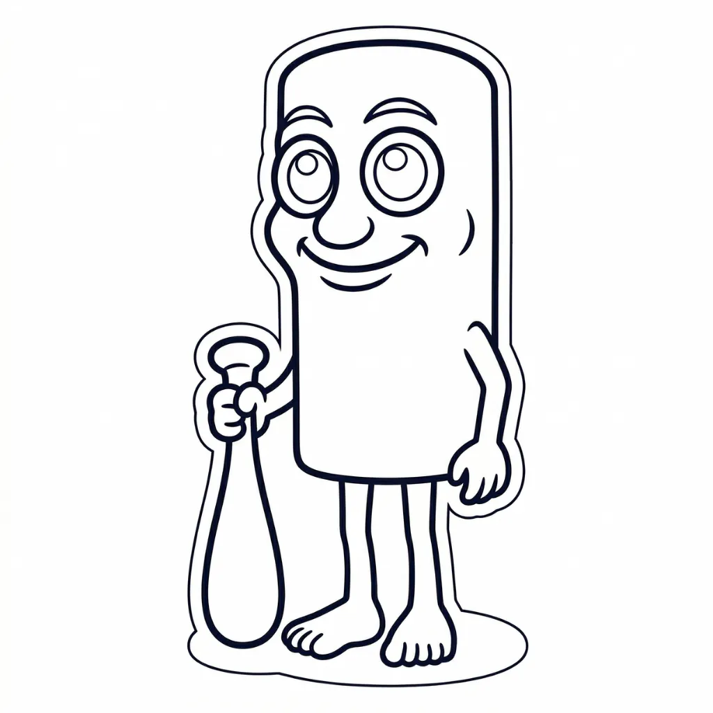 páginas para colorear para imprimir gratis Tung Tung Tung Sahur