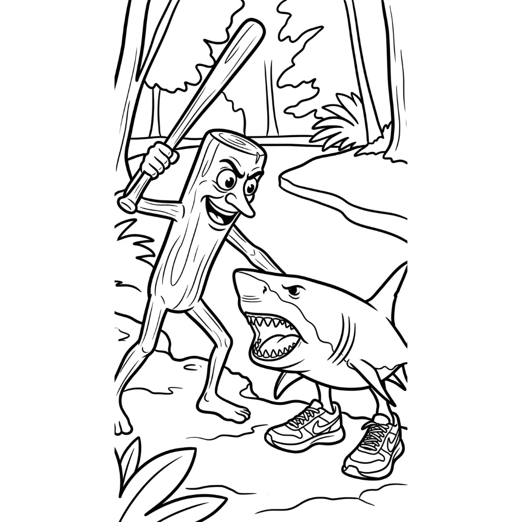 Tung Tung Tung Sahur páginas para colorear para imprimir gratis