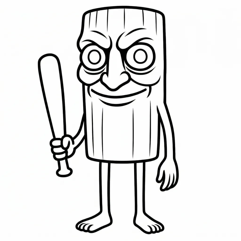 Tung Tung Tung Sahur páginas para colorear imprimibles 1