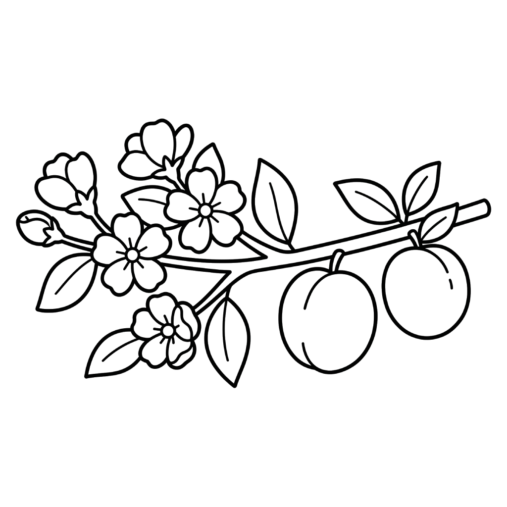 páginas para colorear imprimibles Albaricoque