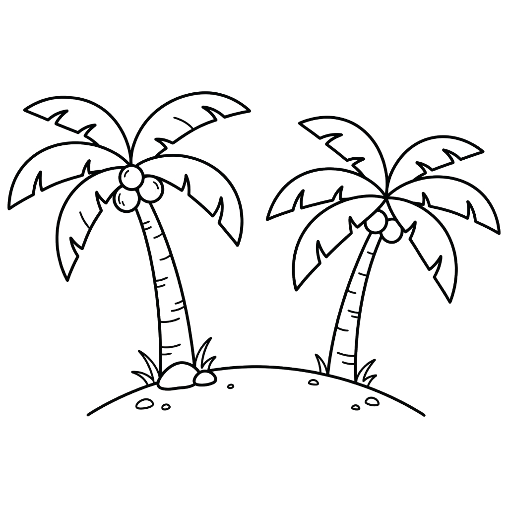 Árbol de Coco páginas para colorear para imprimir