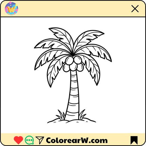 Árbol de Coco para colorear thumbnail