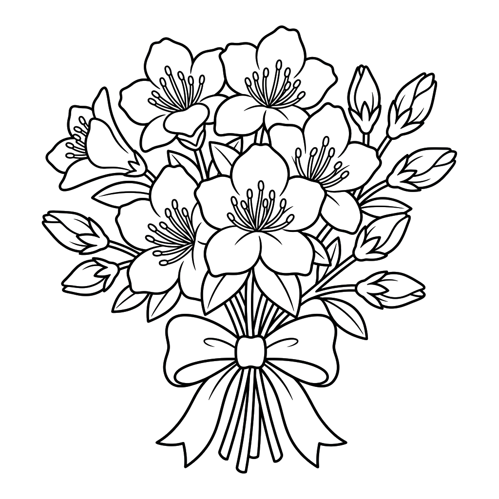 páginas para colorear gratis Azalea para niños