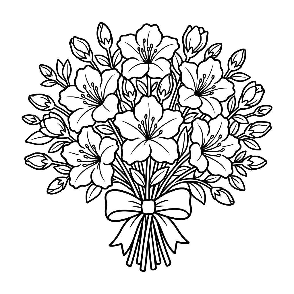 Azalea páginas para colorear para imprimir gratis