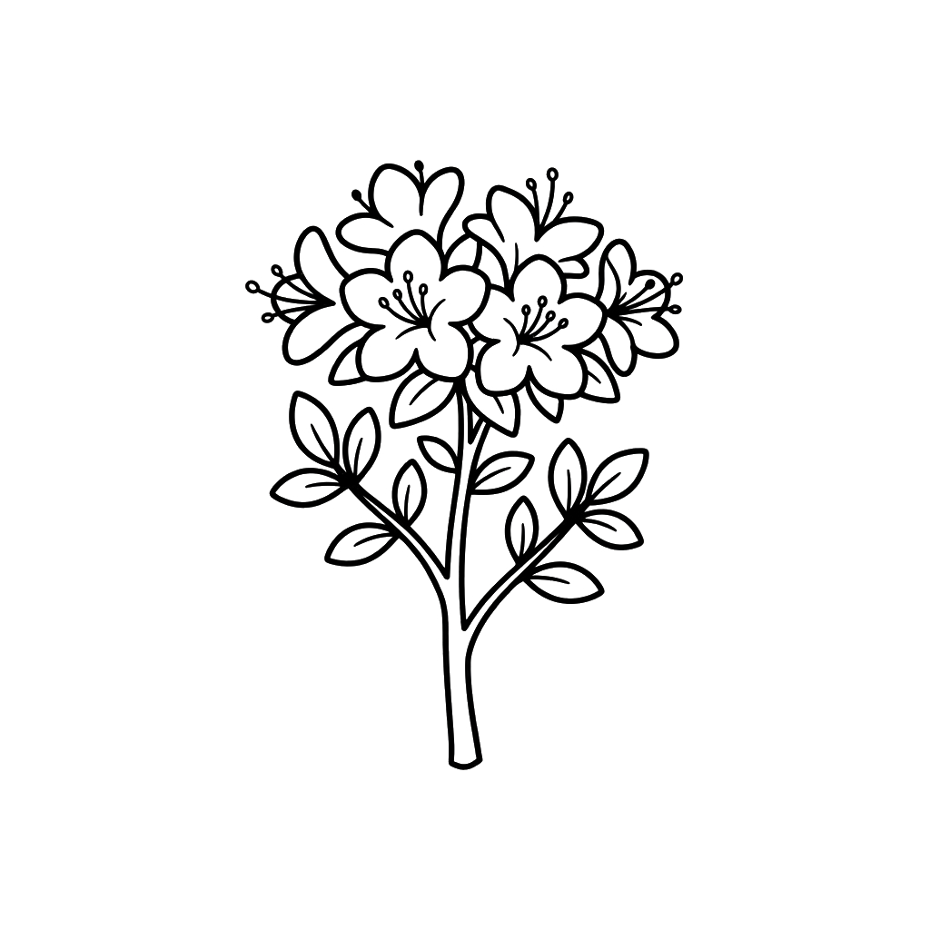 Azalea páginas para colorear imprimibles