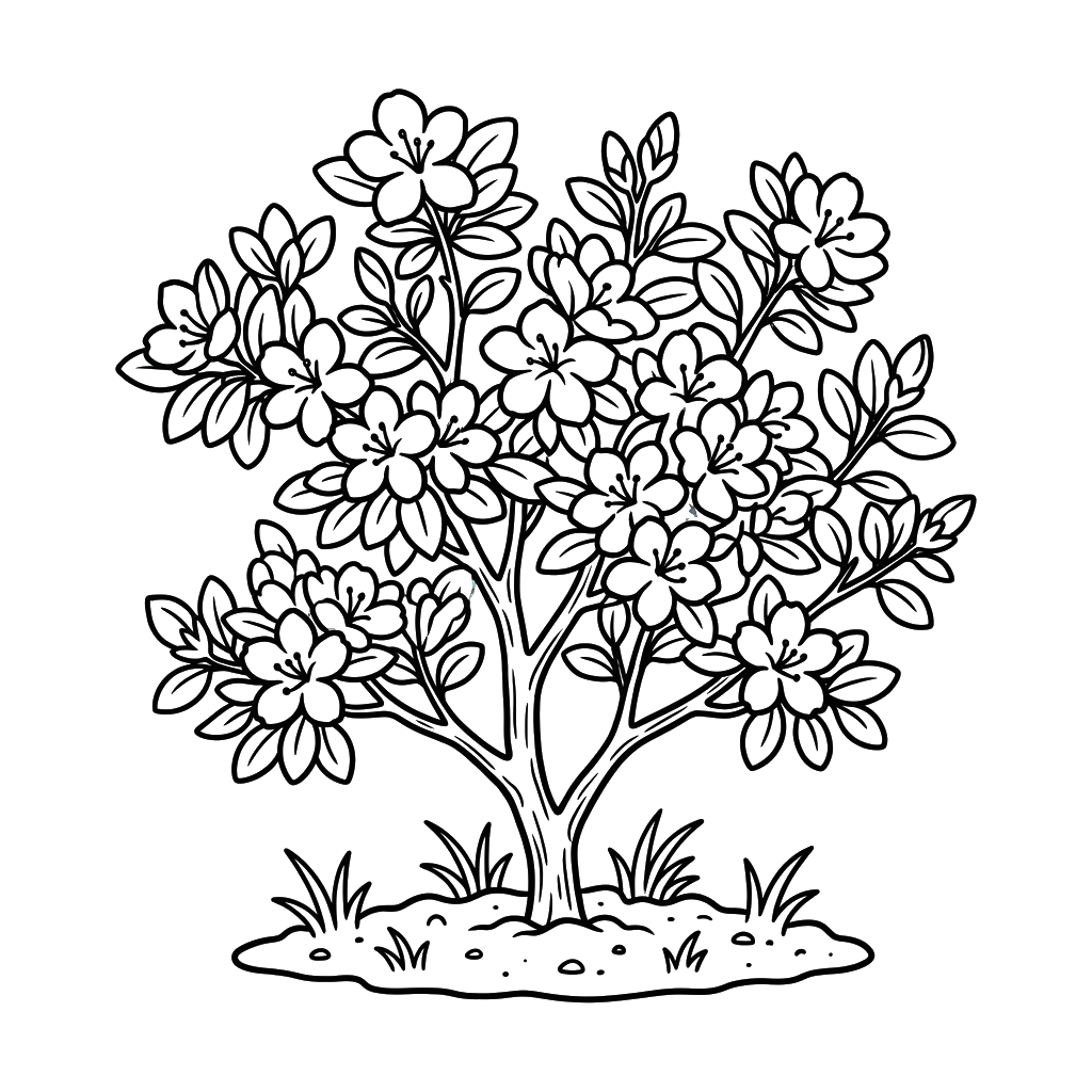 Azalea páginas para colorear para imprimir