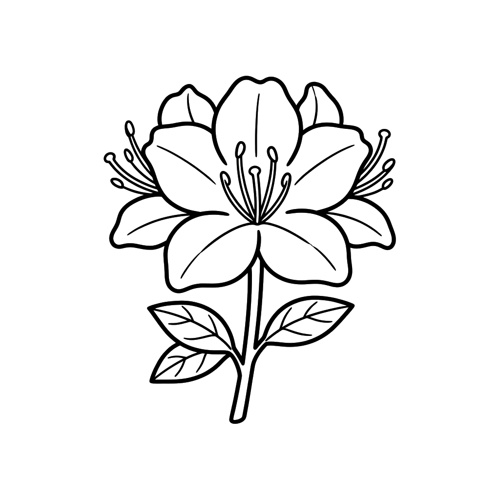 Azalea páginas para colorear para adultos fáciles