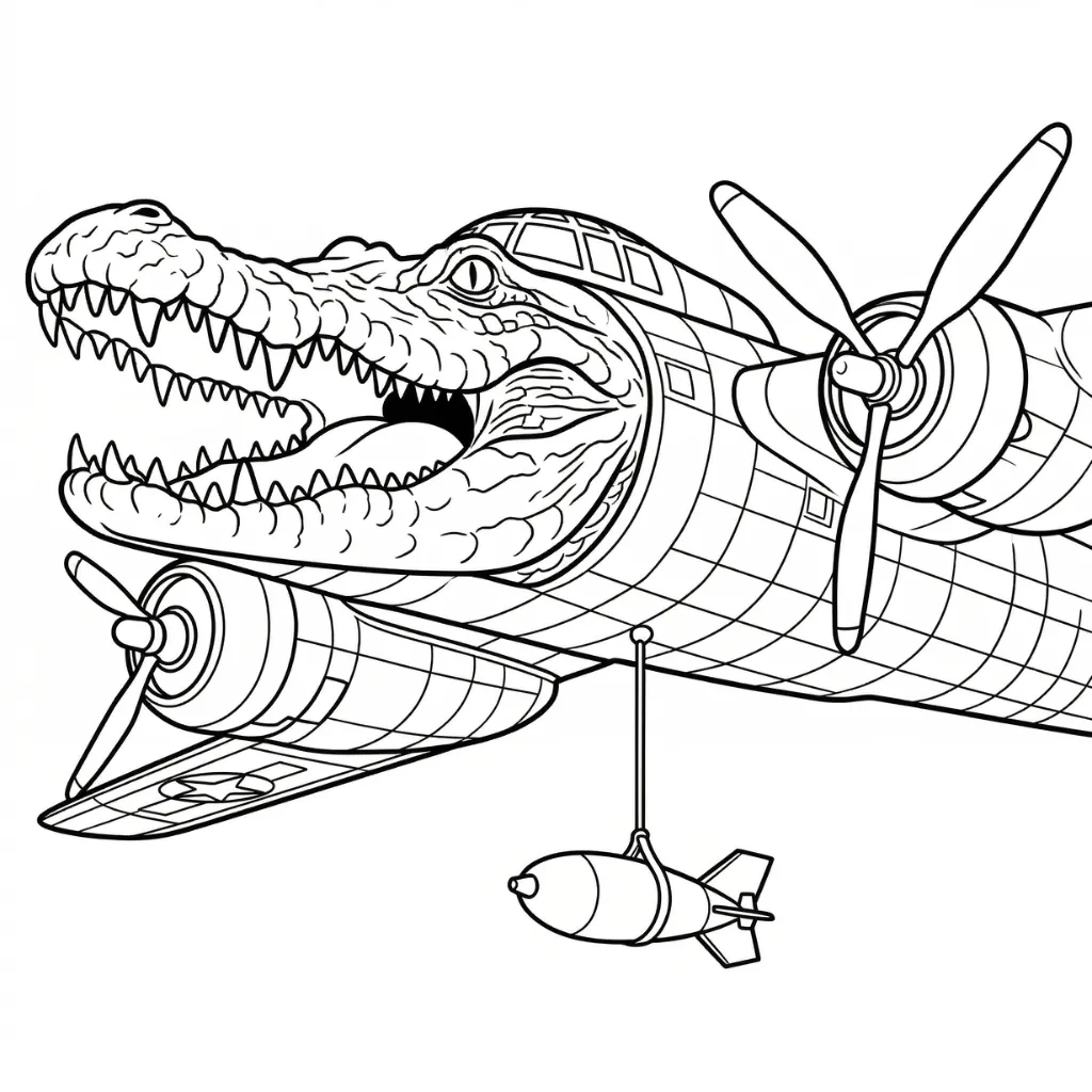 páginas para colorear imprimibles Bombardiro Crocodilo