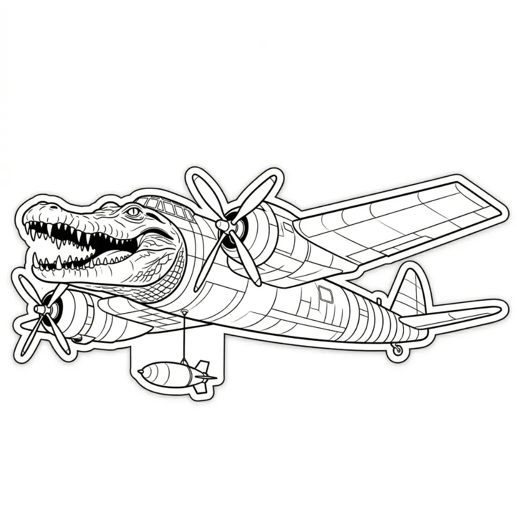 niños Bombardiro Crocodilo páginas para colorear