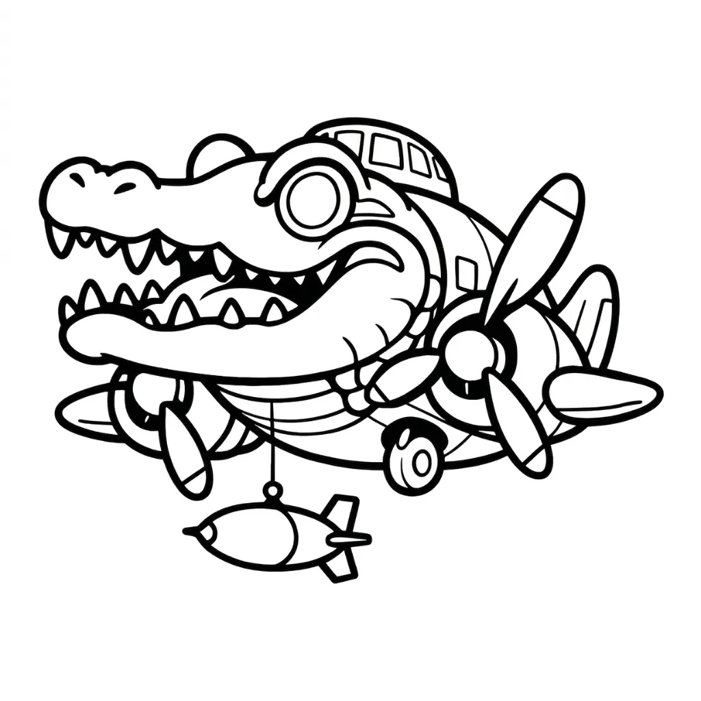 Bombardiro Crocodilo dibujos para colorear