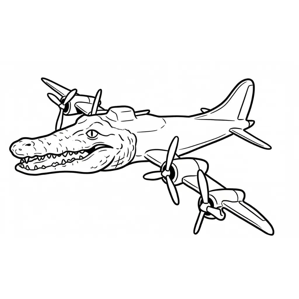 páginas para colorear gratis Bombardiro Crocodilo