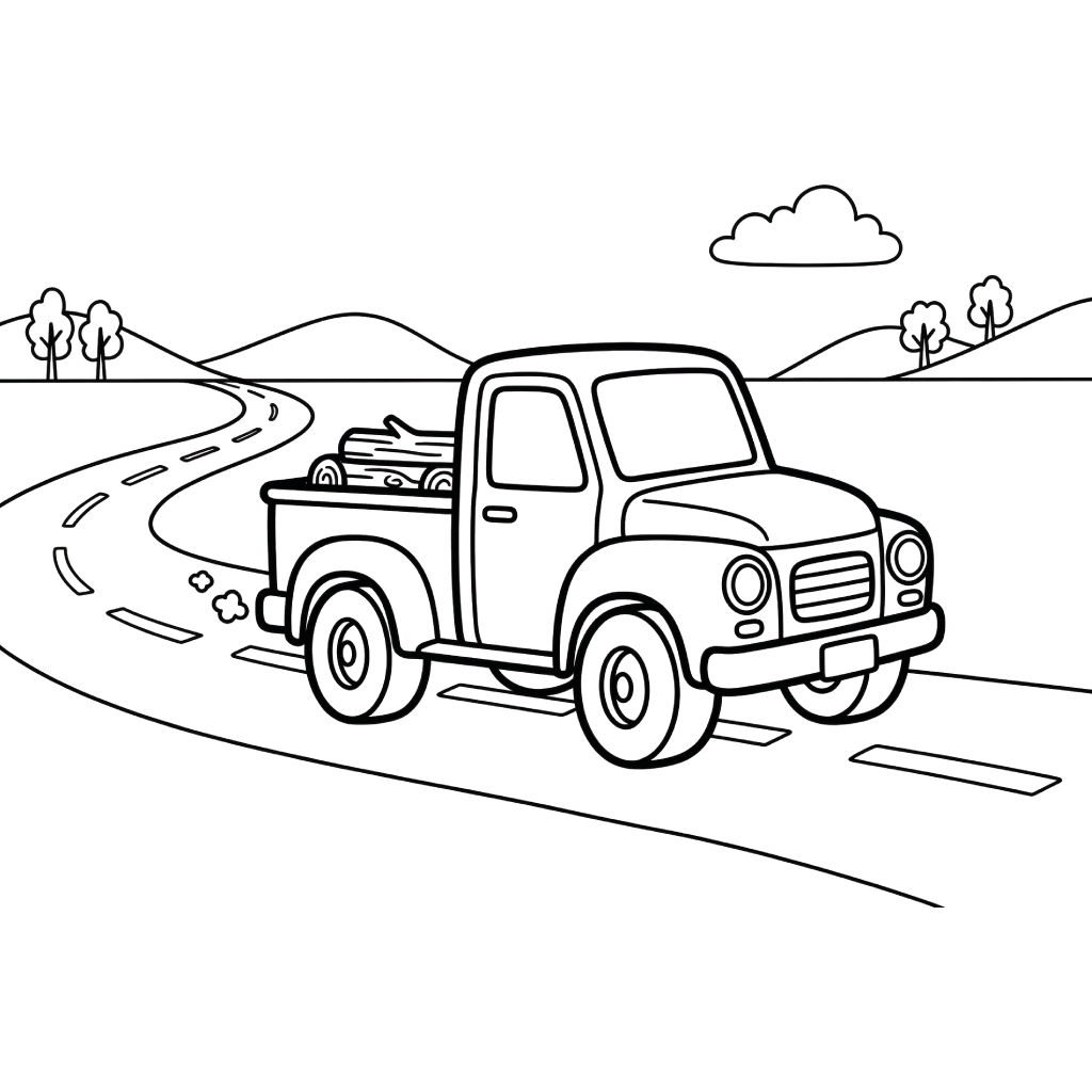 Camionetas Pickup 24 páginas para colorear kawaii lindas Camionetas Pickup