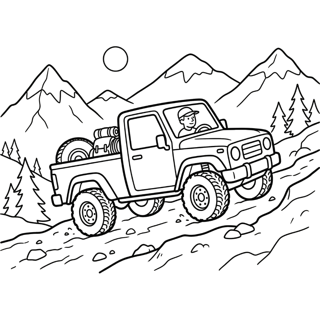 Camionetas Pickup 15 páginas para colorear detalladas de Camionetas Pickup