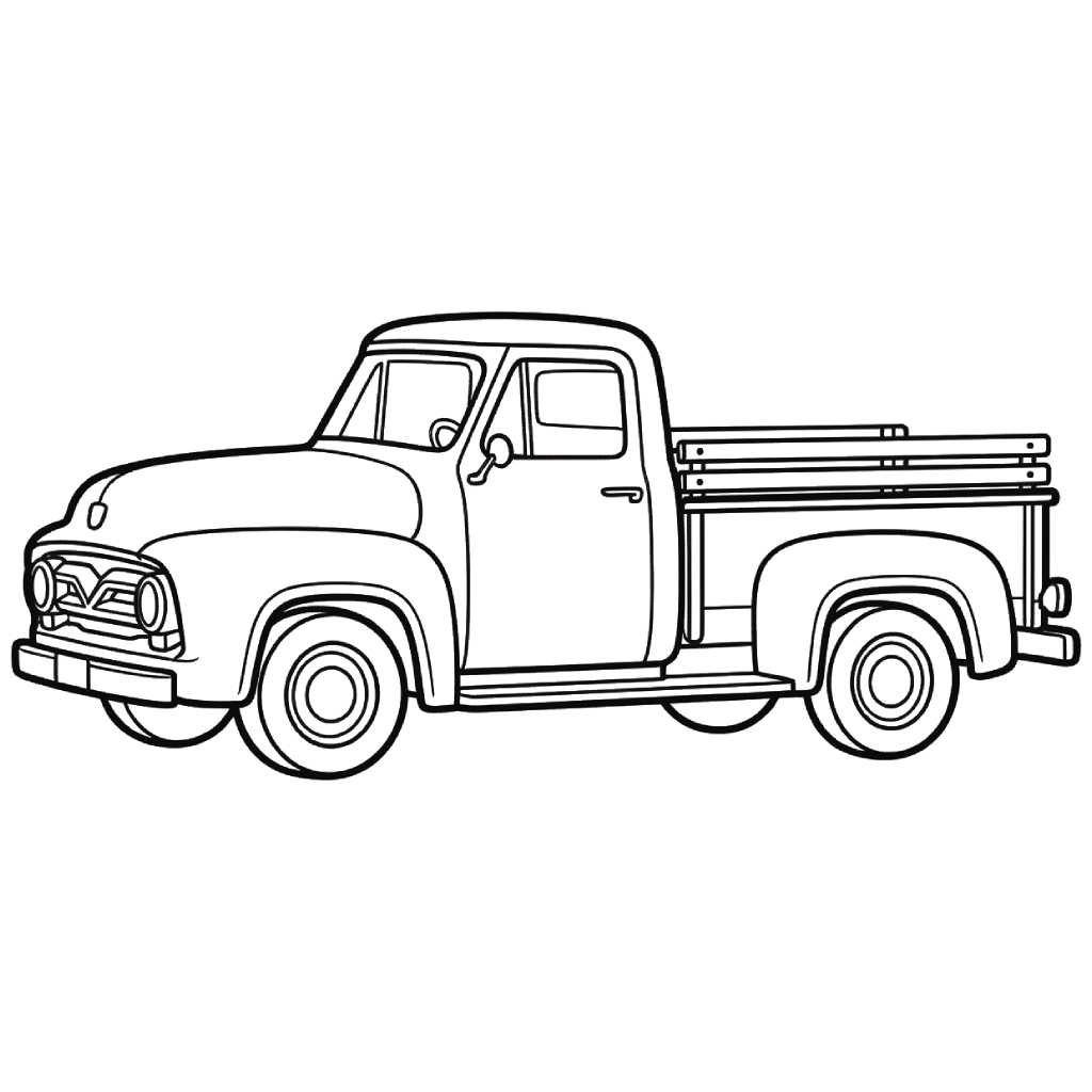 Camionetas Pickup 10 páginas para colorear imprimibles Camionetas Pickup para adultos