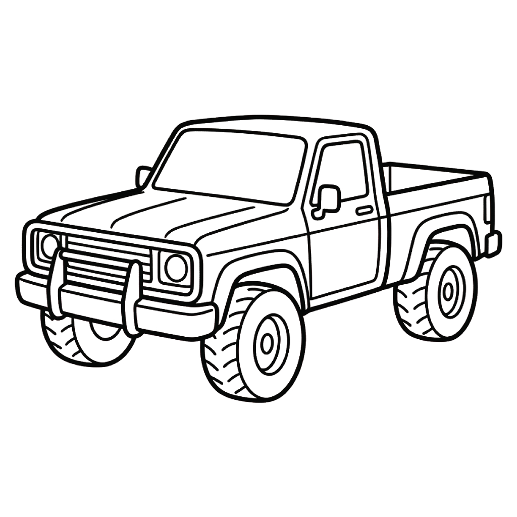 Camionetas Pickup 29 páginas para colorear fáciles de Camionetas Pickup 1