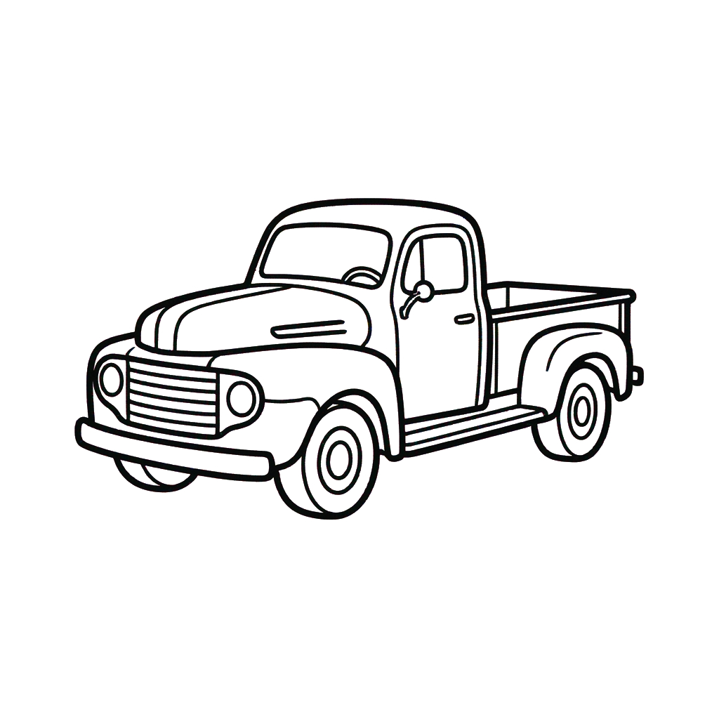 Camionetas Pickup 27 páginas para colorear imprimibles Camionetas Pickup para adultos 1