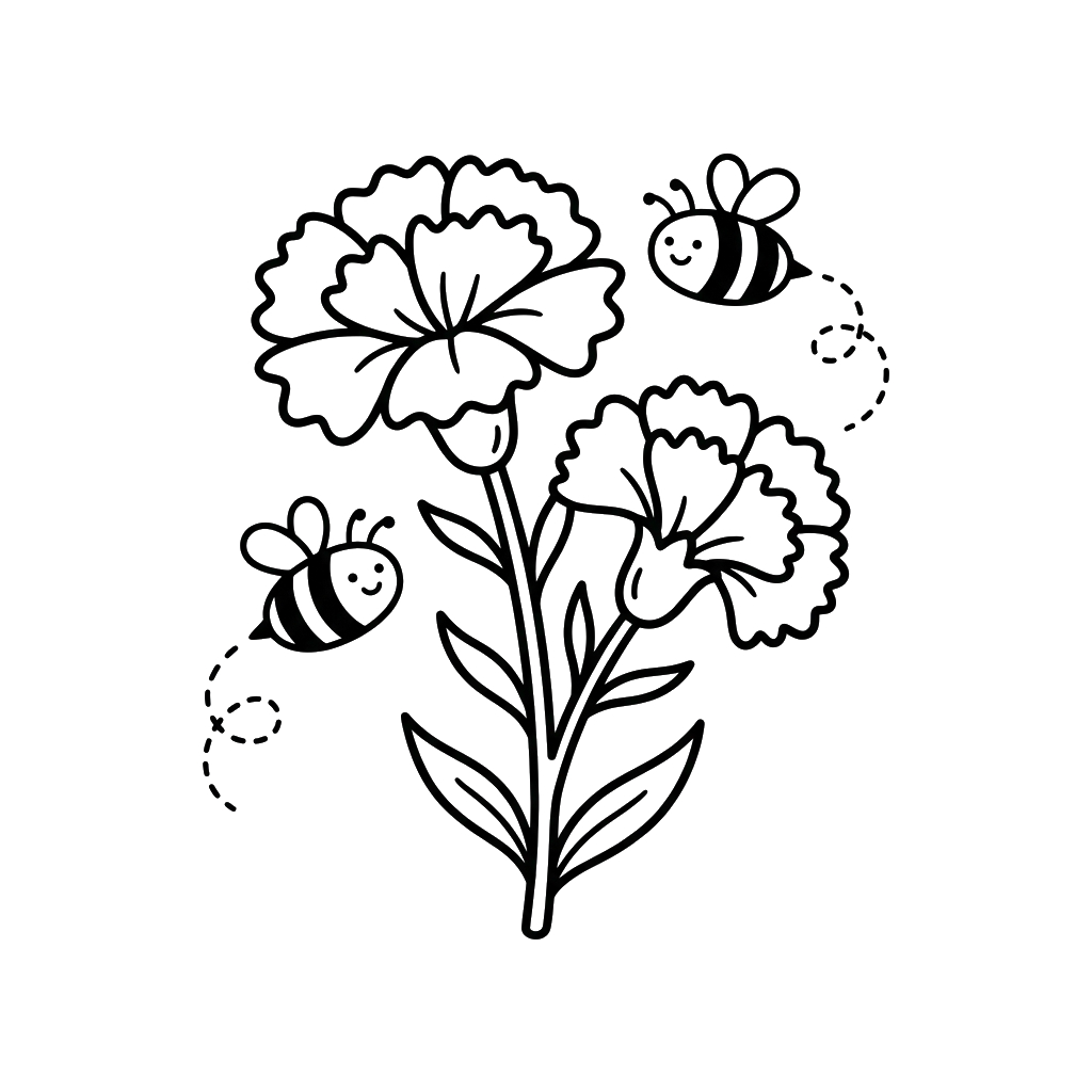 Clavel páginas para colorear para niños