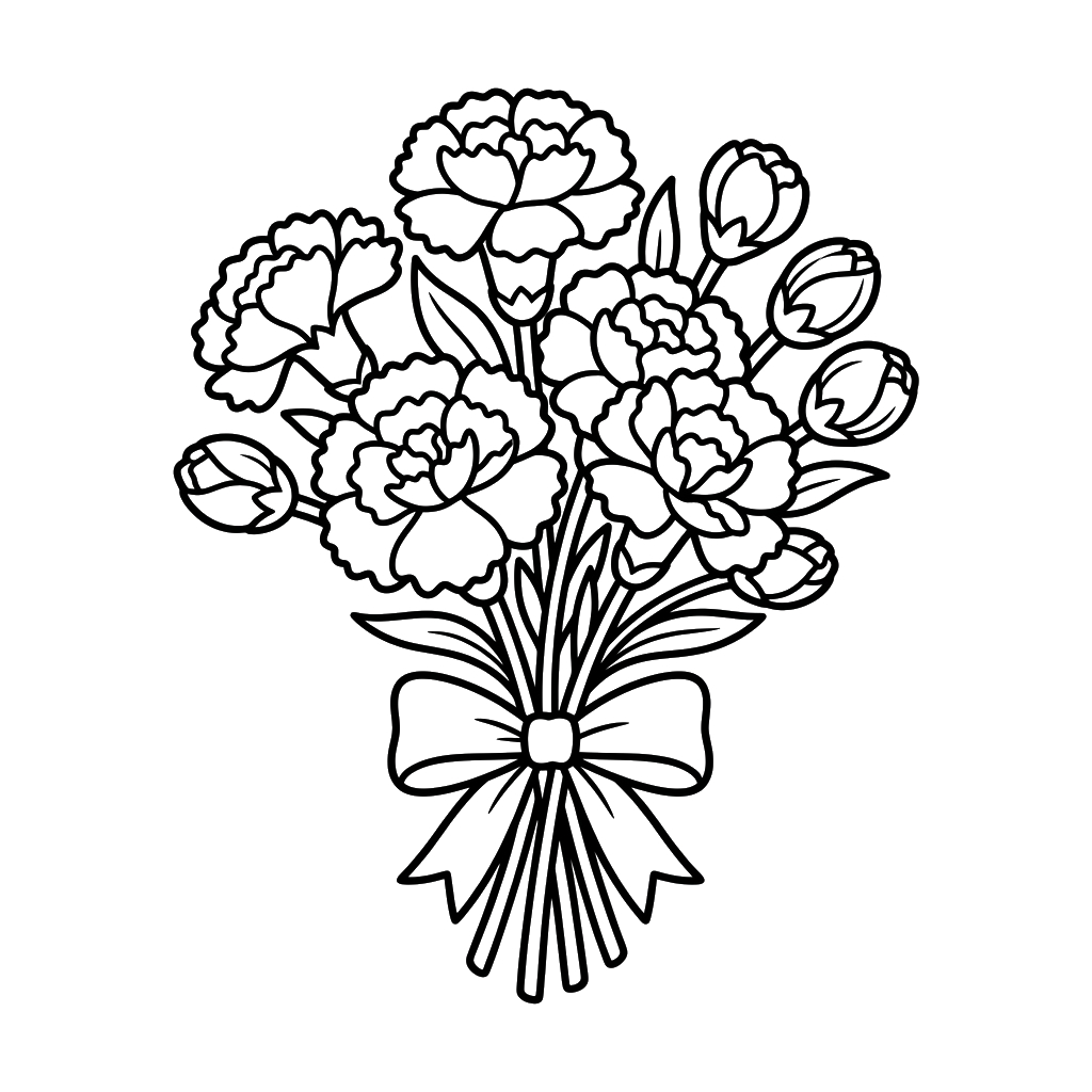 páginas para colorear para niños Clavel