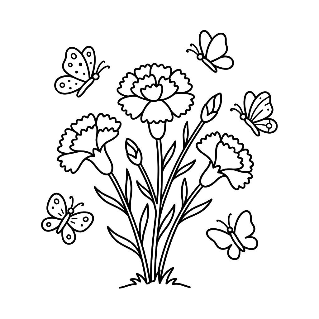 Clavel dibujos para colorear 1