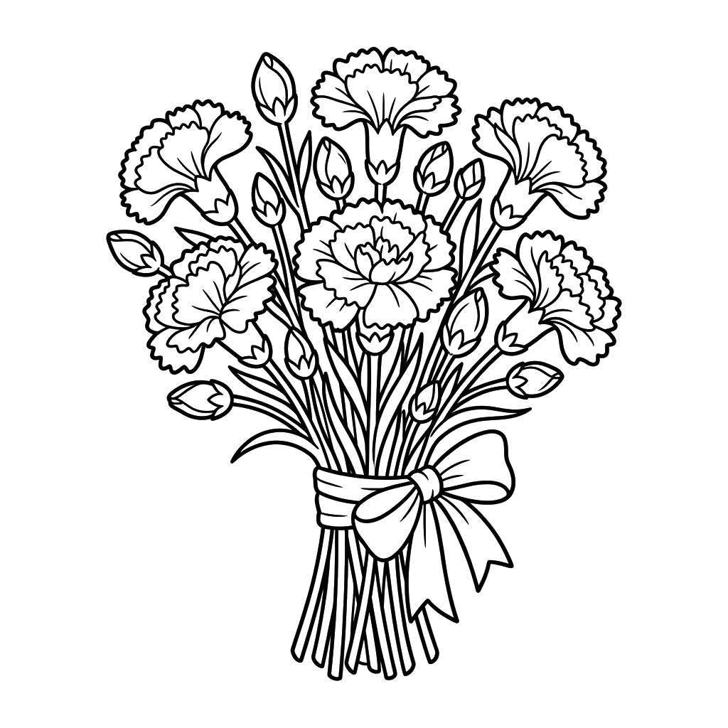 páginas para colorear Clavel imprimibles 1