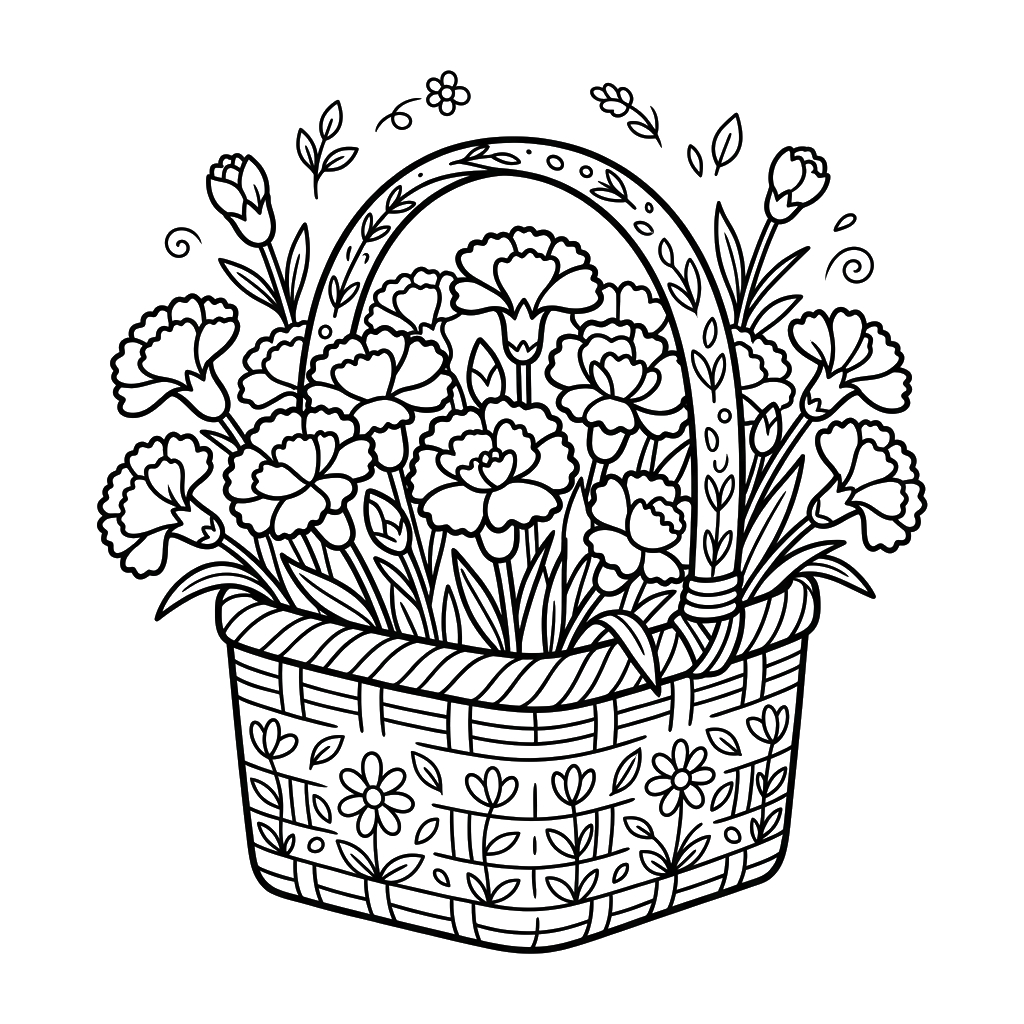 páginas para colorear para adultos Clavel