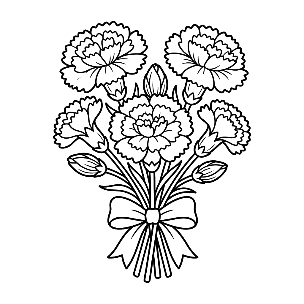 páginas para colorear imprimibles gratis Clavel