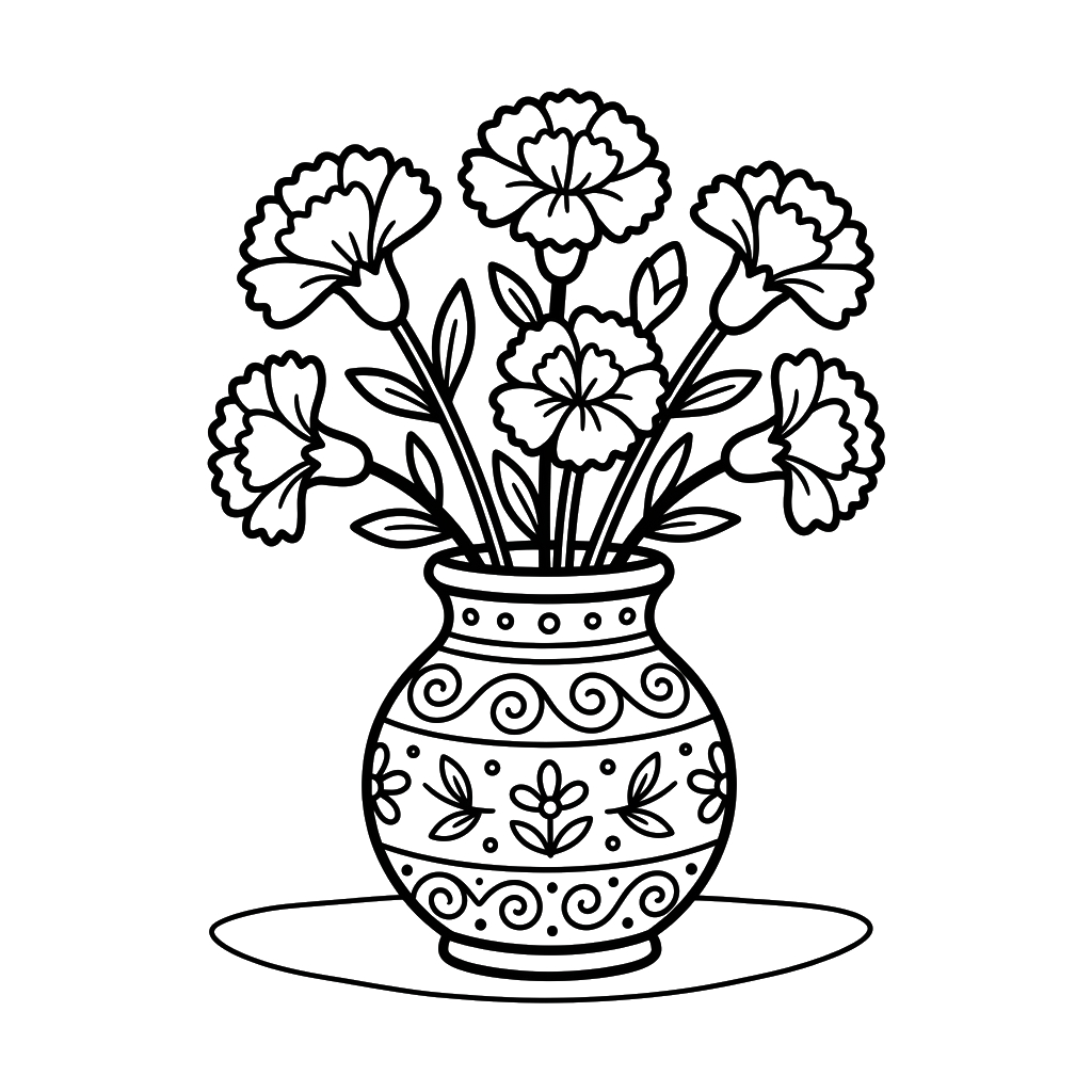 páginas para colorear para imprimir gratis Clavel