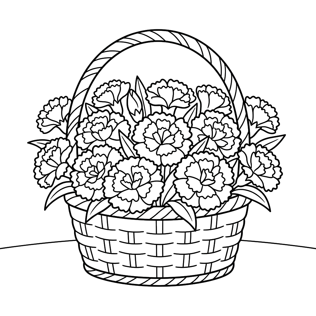 páginas para colorear imprimibles Clavel