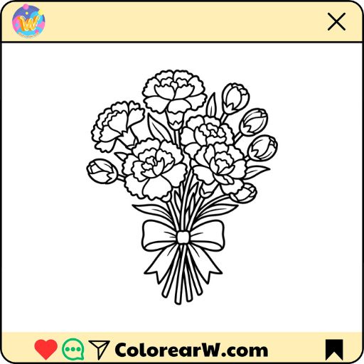 Claveles para colorear thumbnail