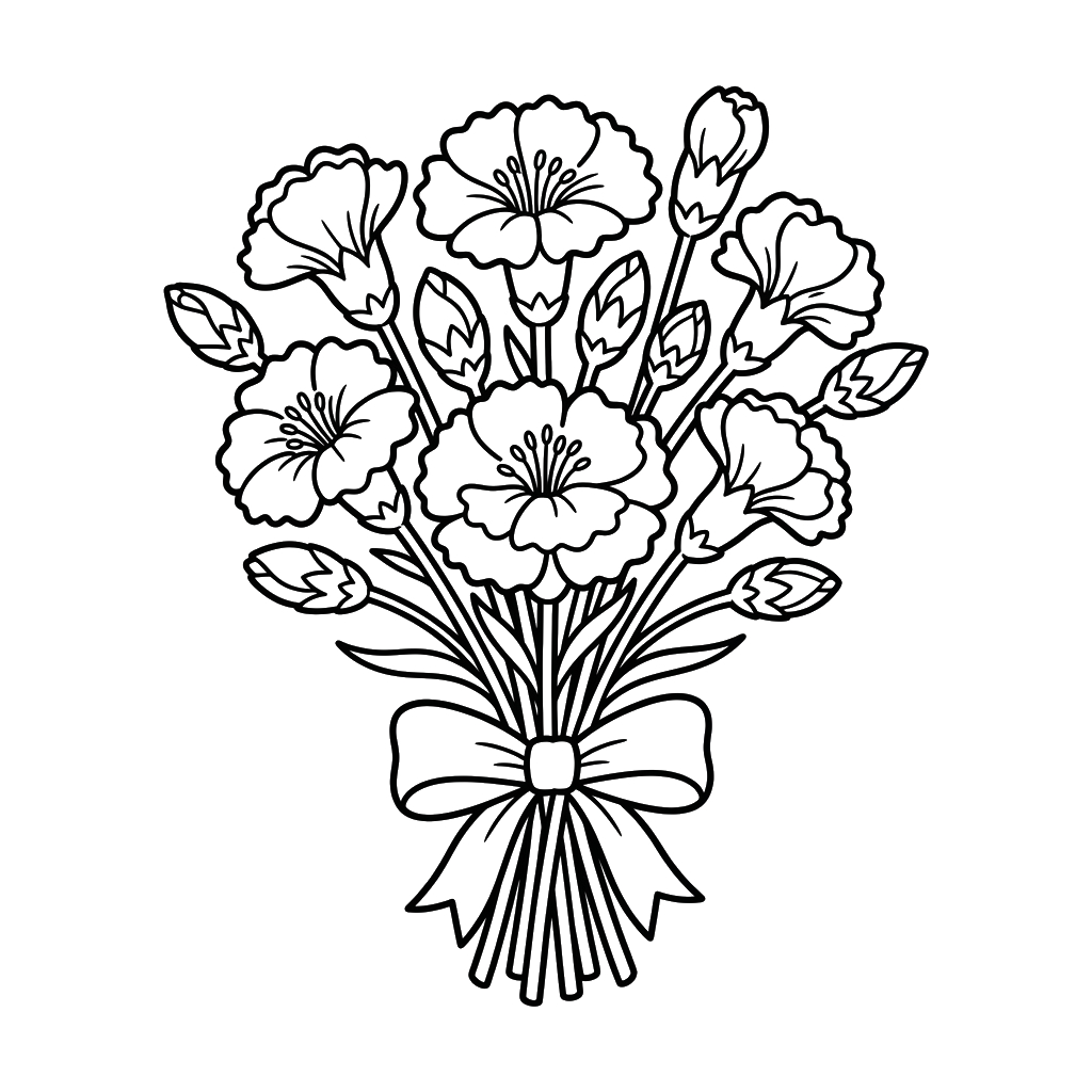 Clavel páginas para colorear de adornos