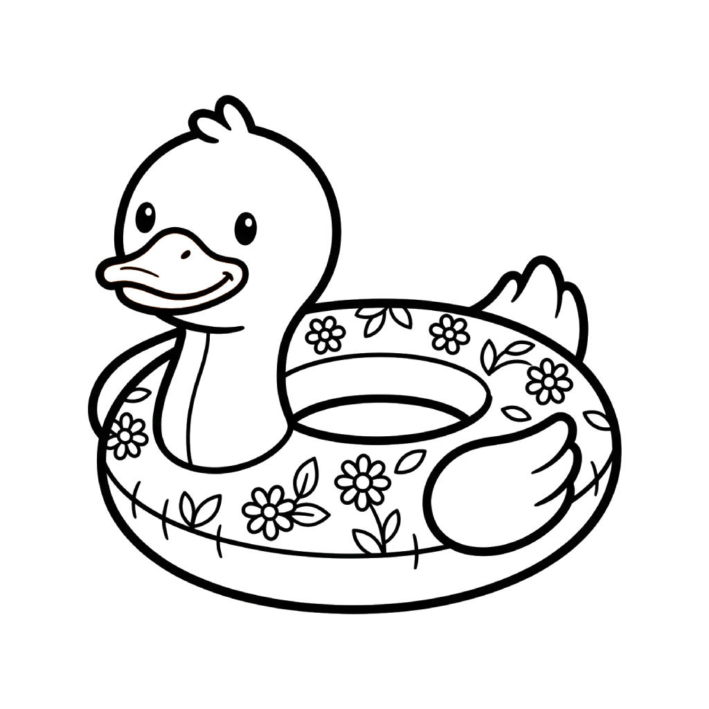 páginas para colorear gratis Flotador de Piscina para adultos