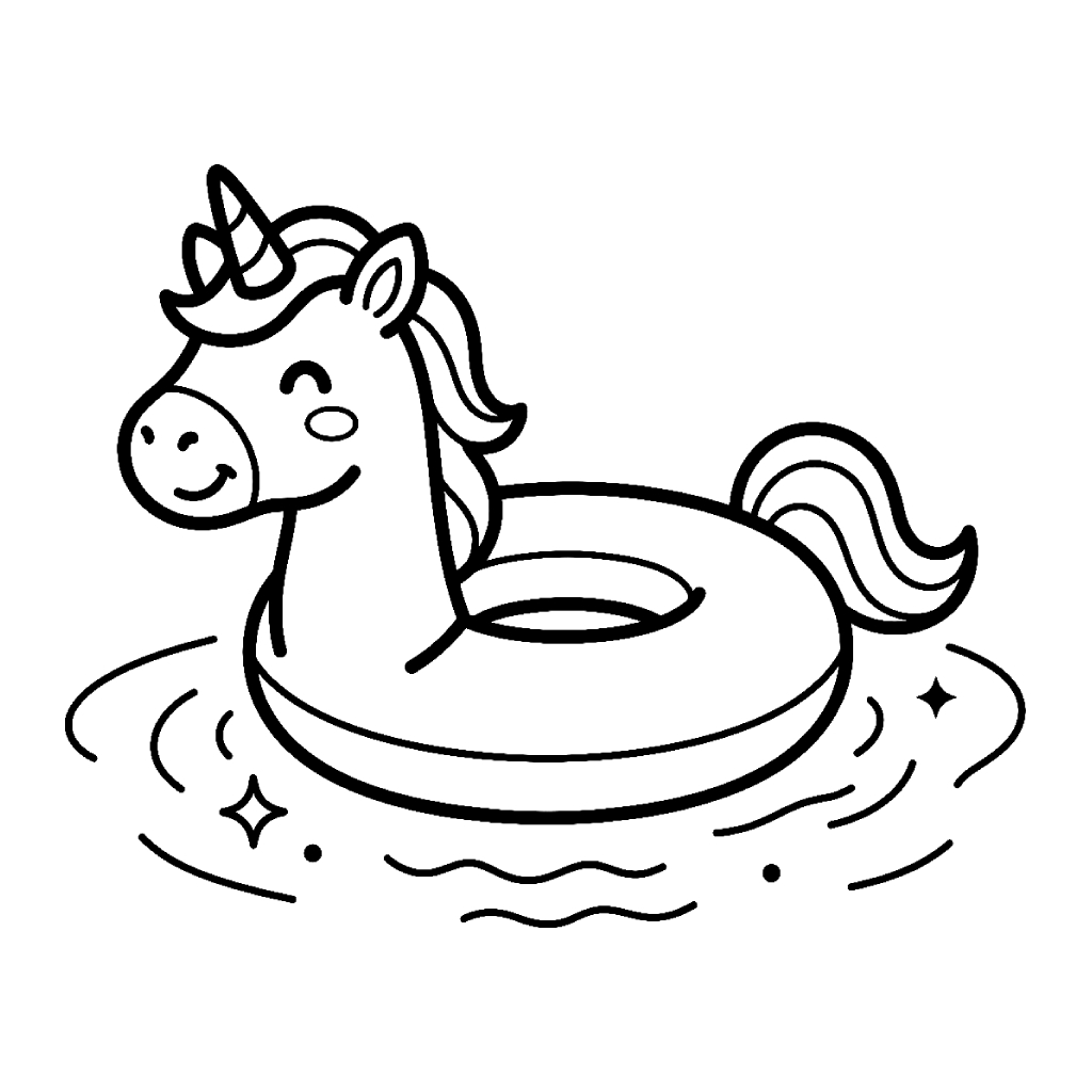 páginas para colorear gratis Flotador de Piscina para niños 1