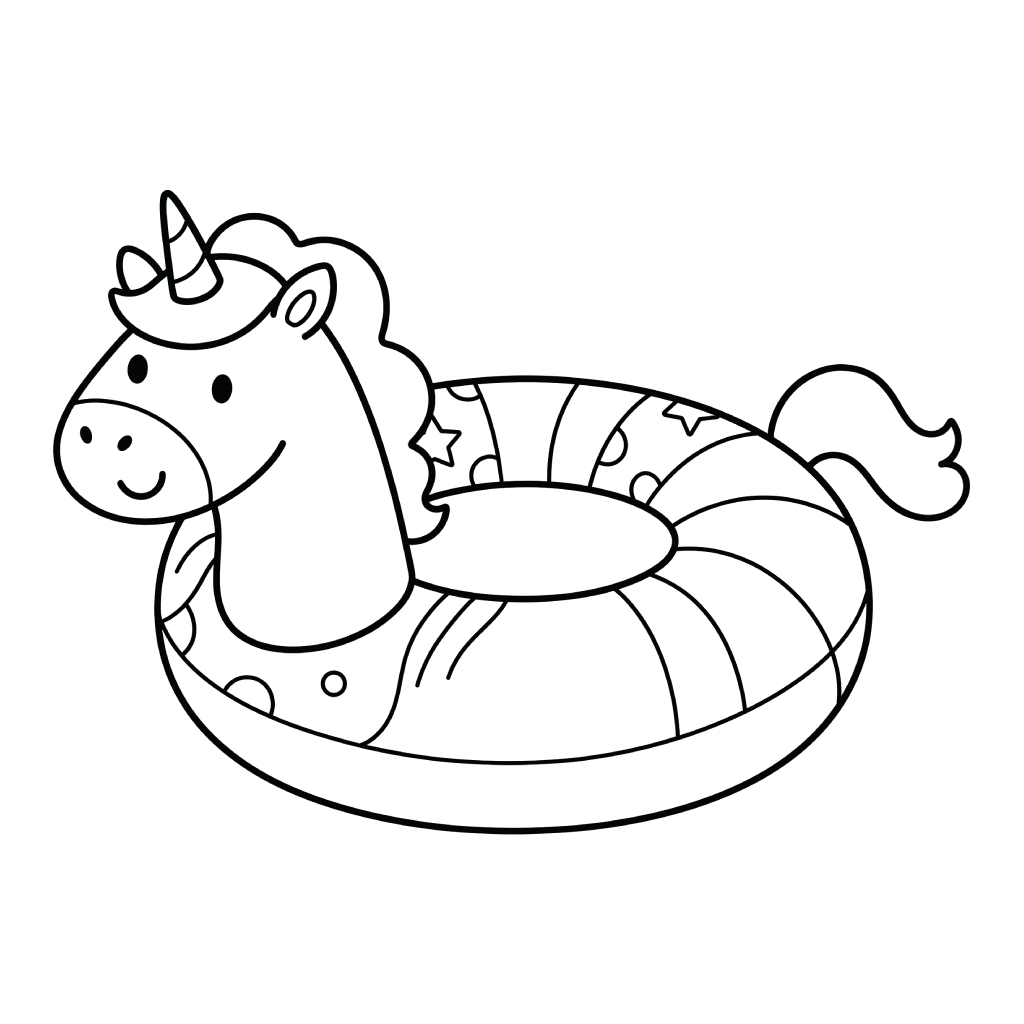 Flotador de Piscina páginas para colorear de adornos 1