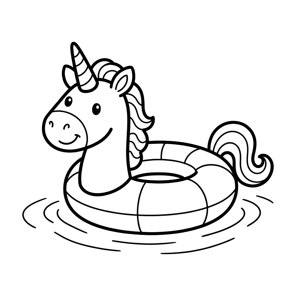 Flotador de Piscina páginas para colorear para imprimir gratis 1