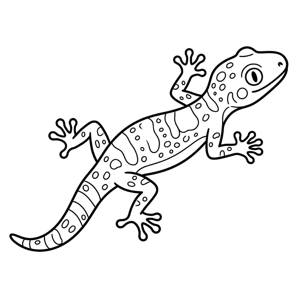 páginas para colorear fáciles de Geco