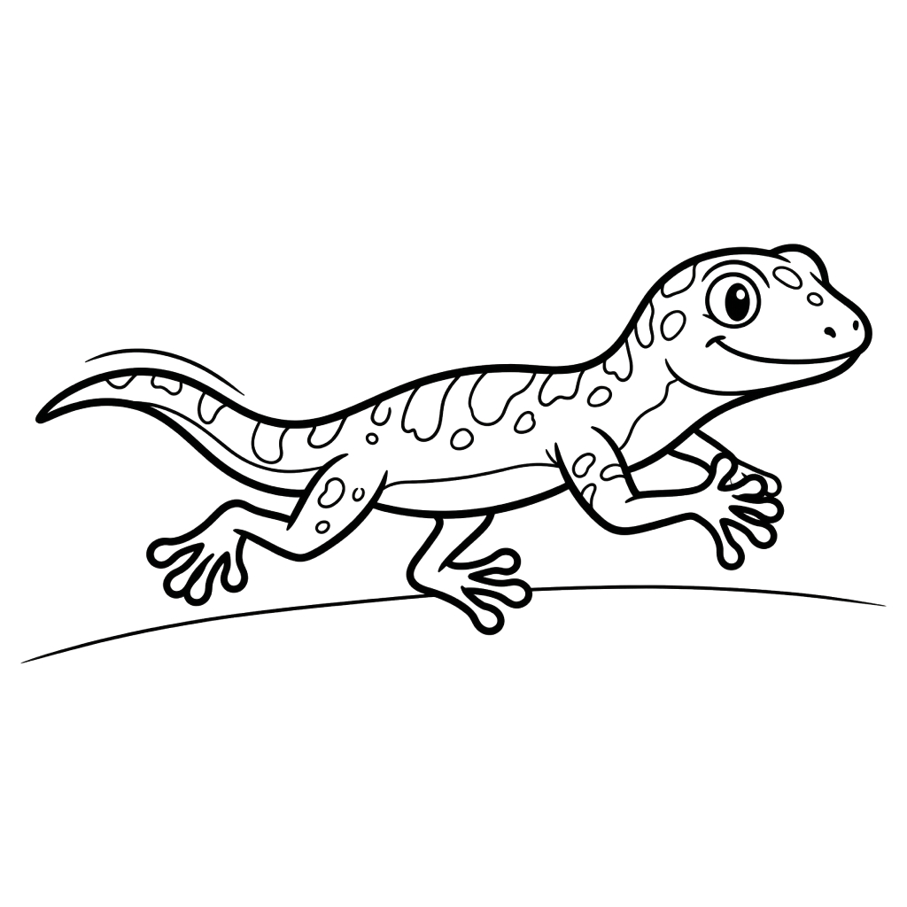 felices páginas para colorear Geco