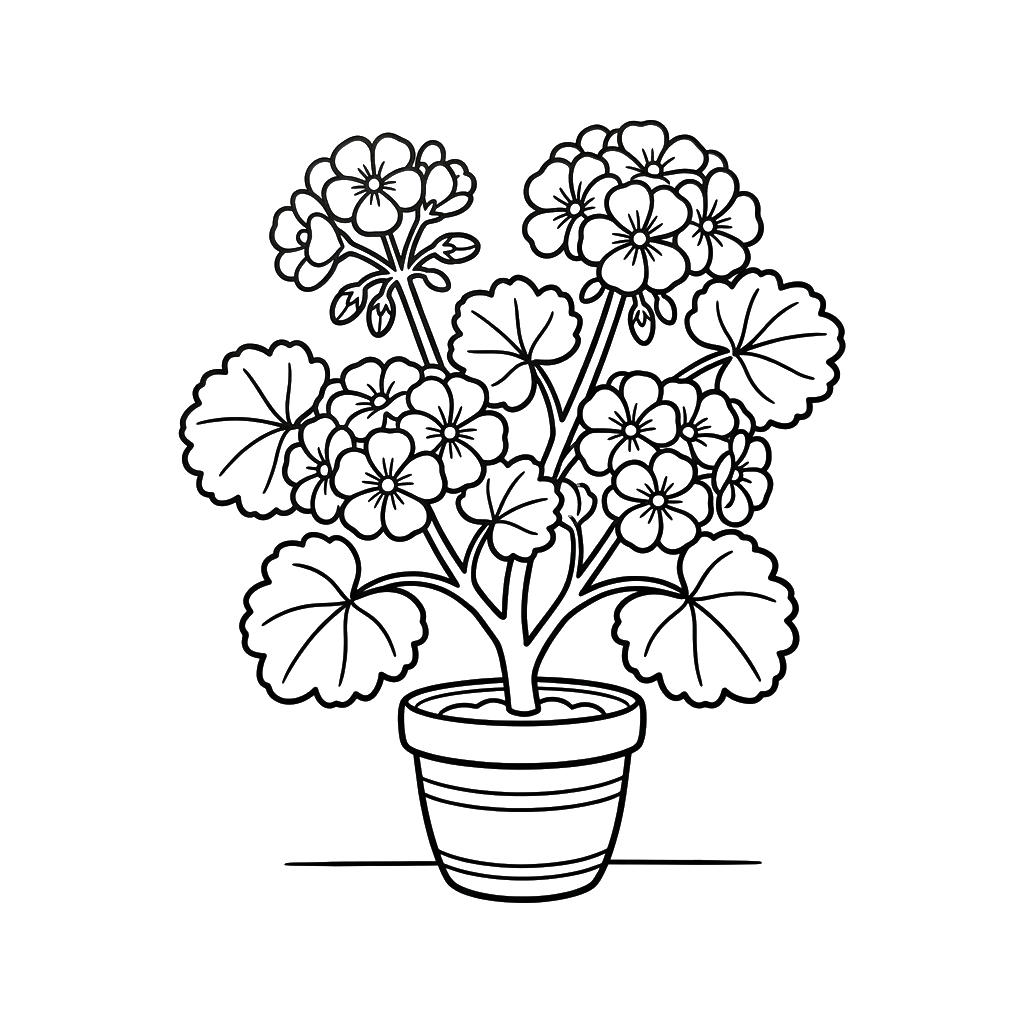 Geranio dibujos para colorear