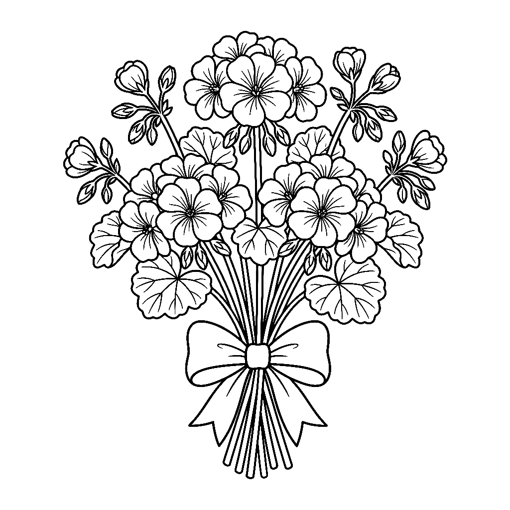 páginas para colorear detalladas de Geranio 1