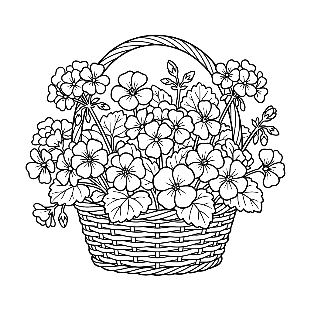 Geranio páginas para colorear para imprimir gratis