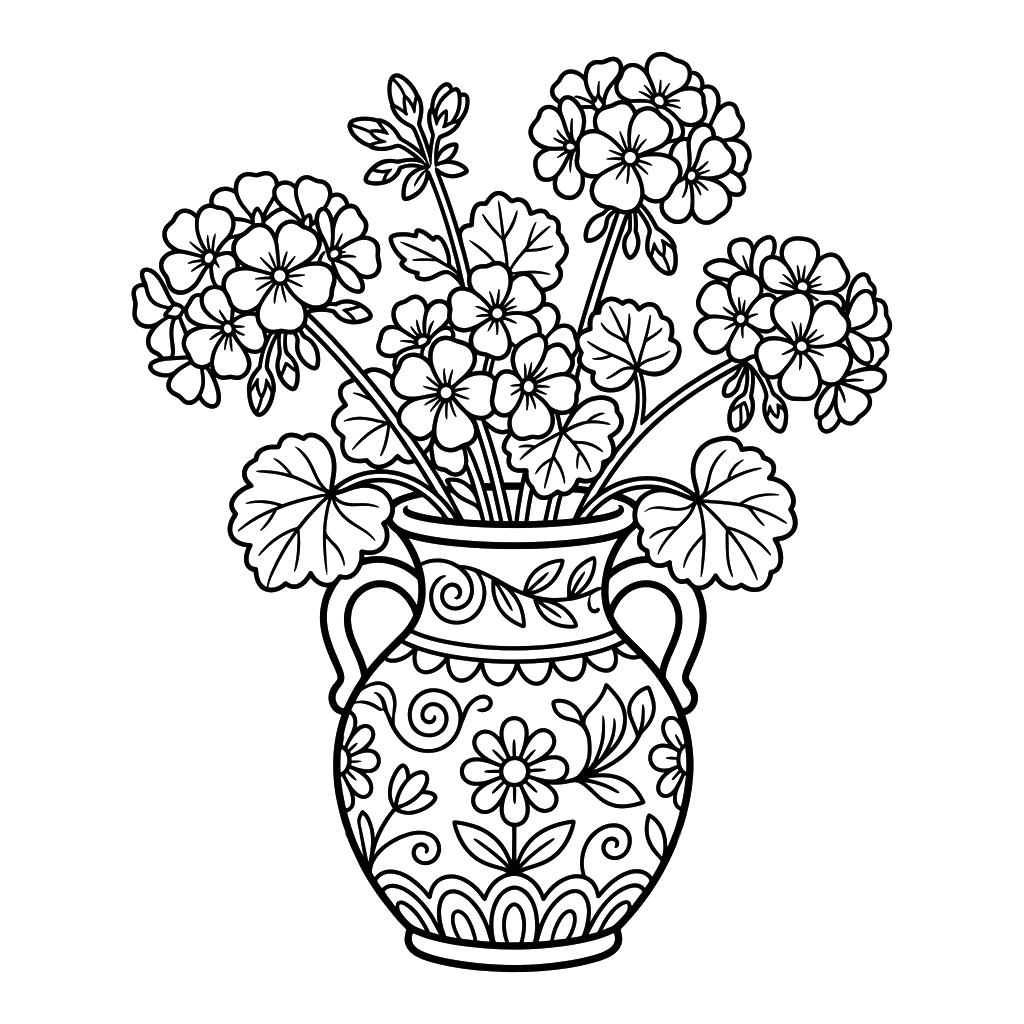 páginas para colorear gratis Geranio pdf