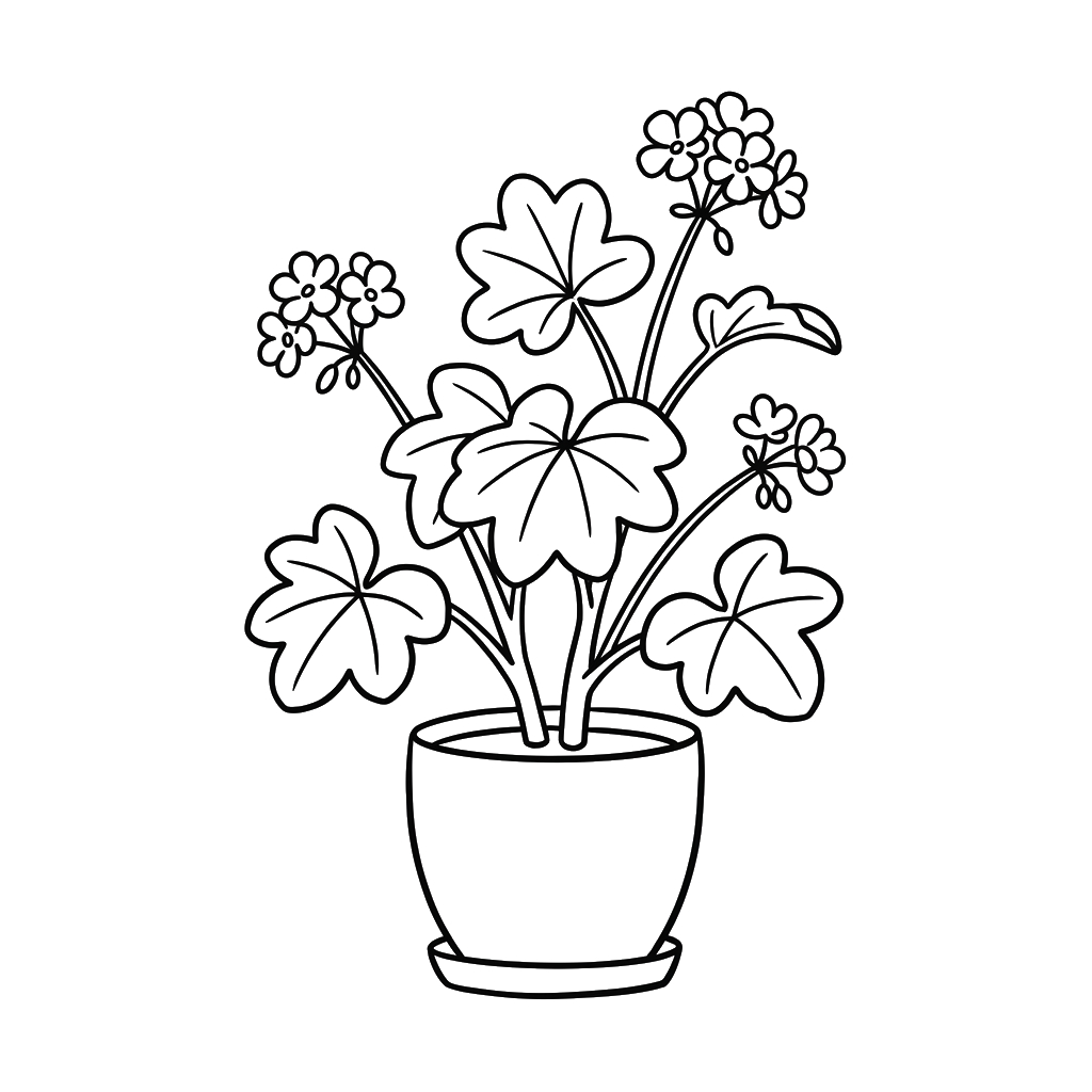 páginas para colorear de preescolar Geranio