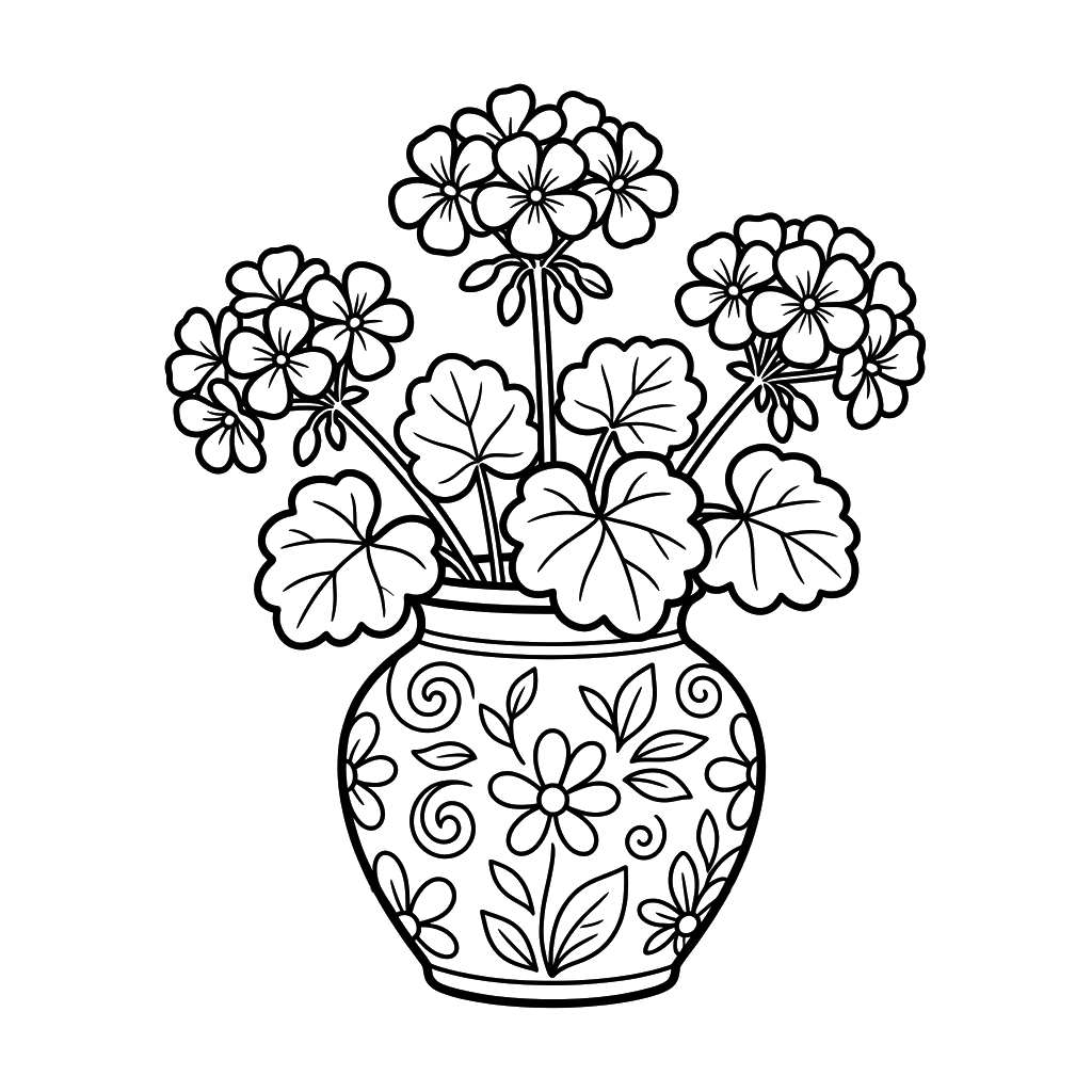 páginas para colorear de árboles Geranio gratis