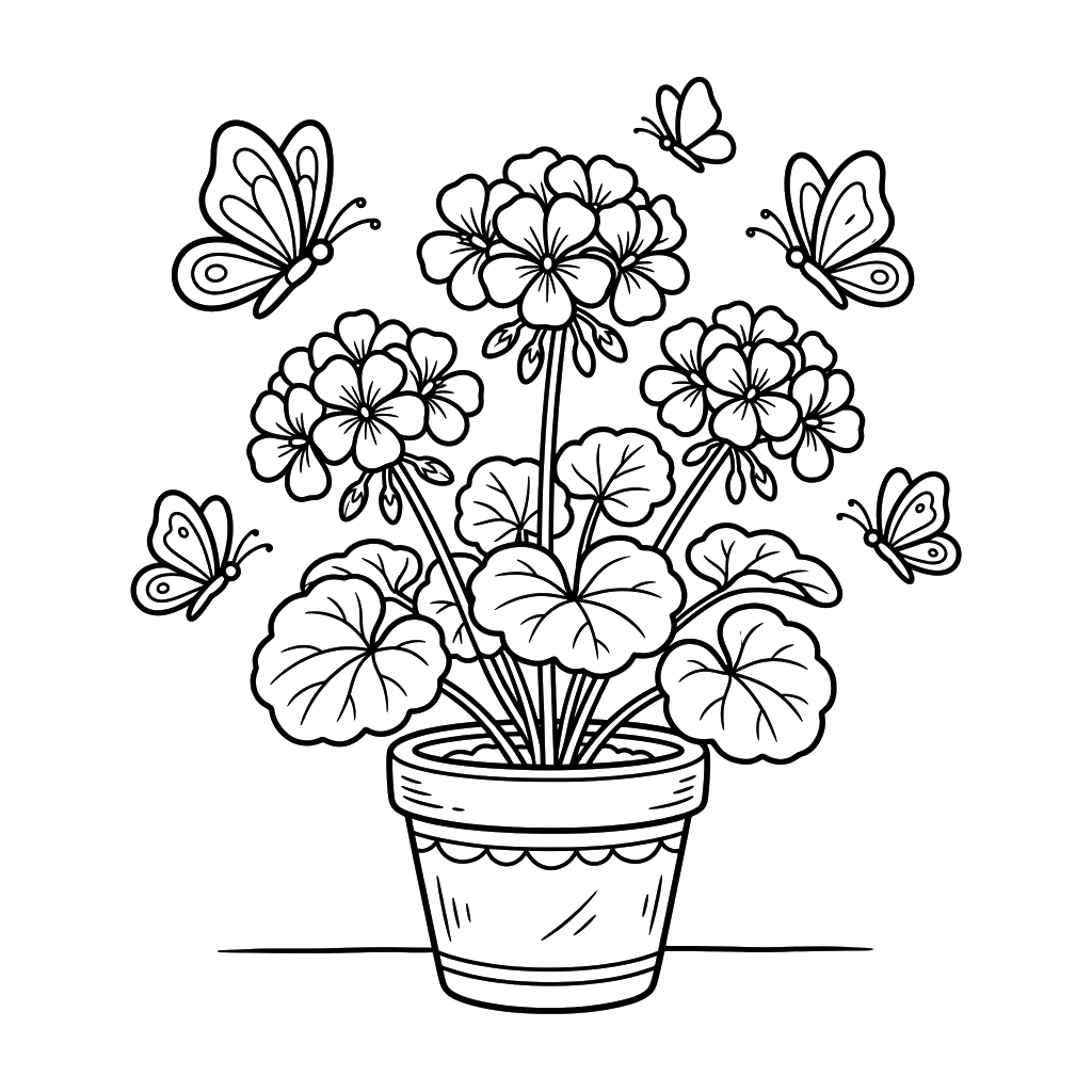 páginas para colorear Geranio imprimibles gratis 1