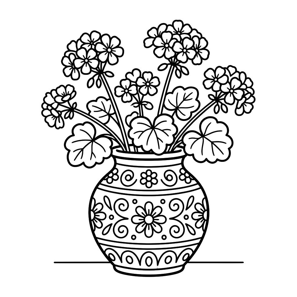 páginas para colorear Geranio imprimibles gratis