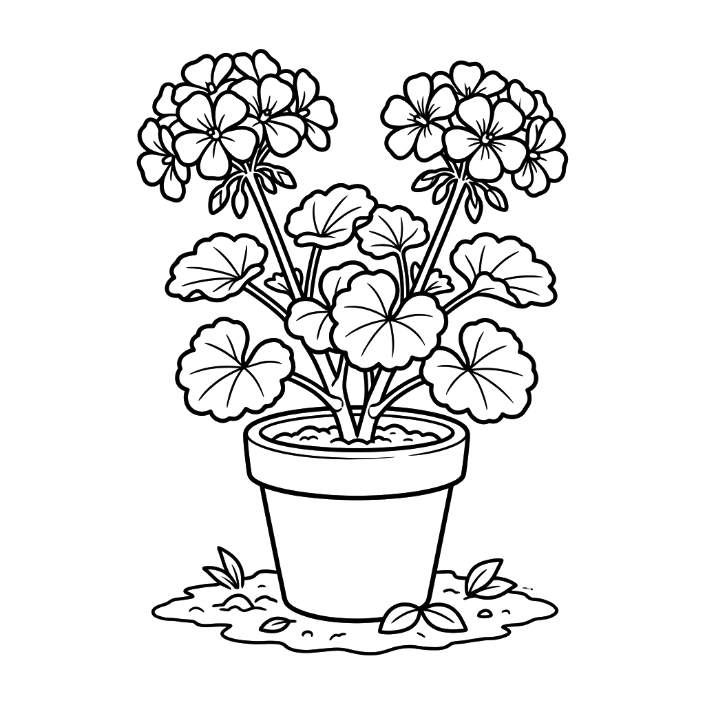 páginas para colorear Geranio imprimibles