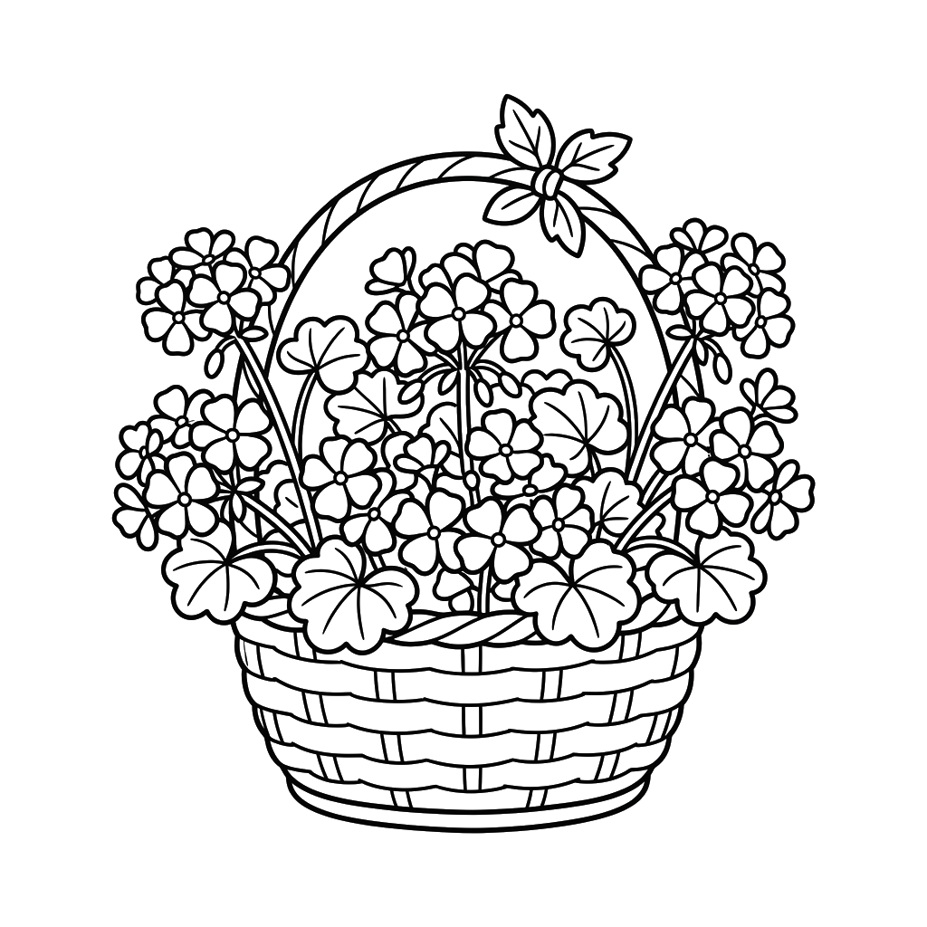 Geranio adornos para colorear