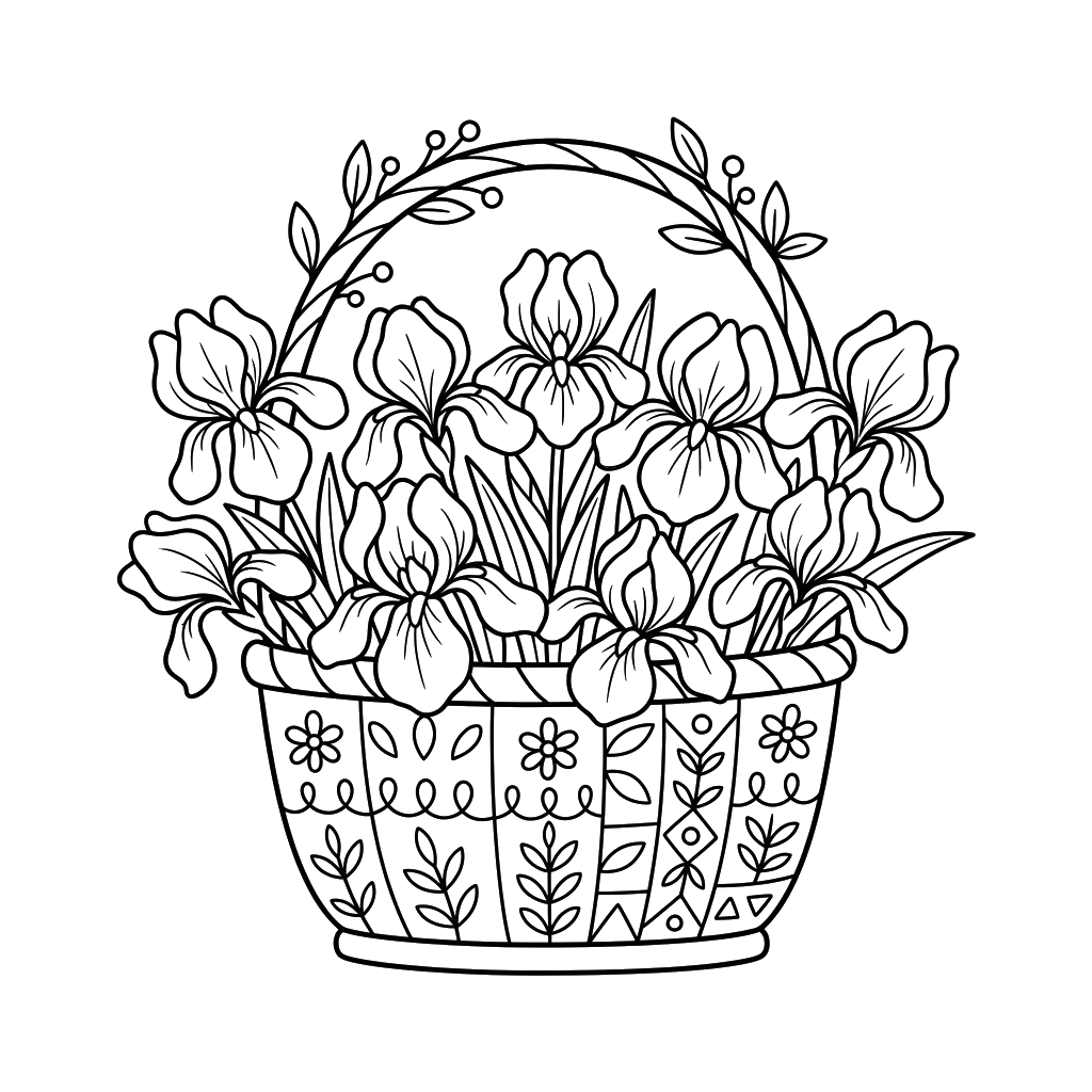 páginas para colorear lindas y fáciles de Iris