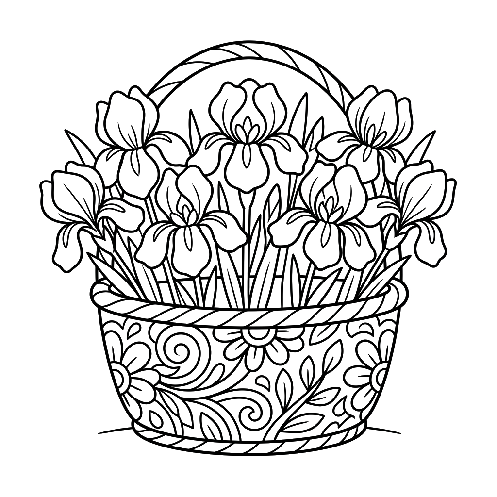 Iris adornos para colorear