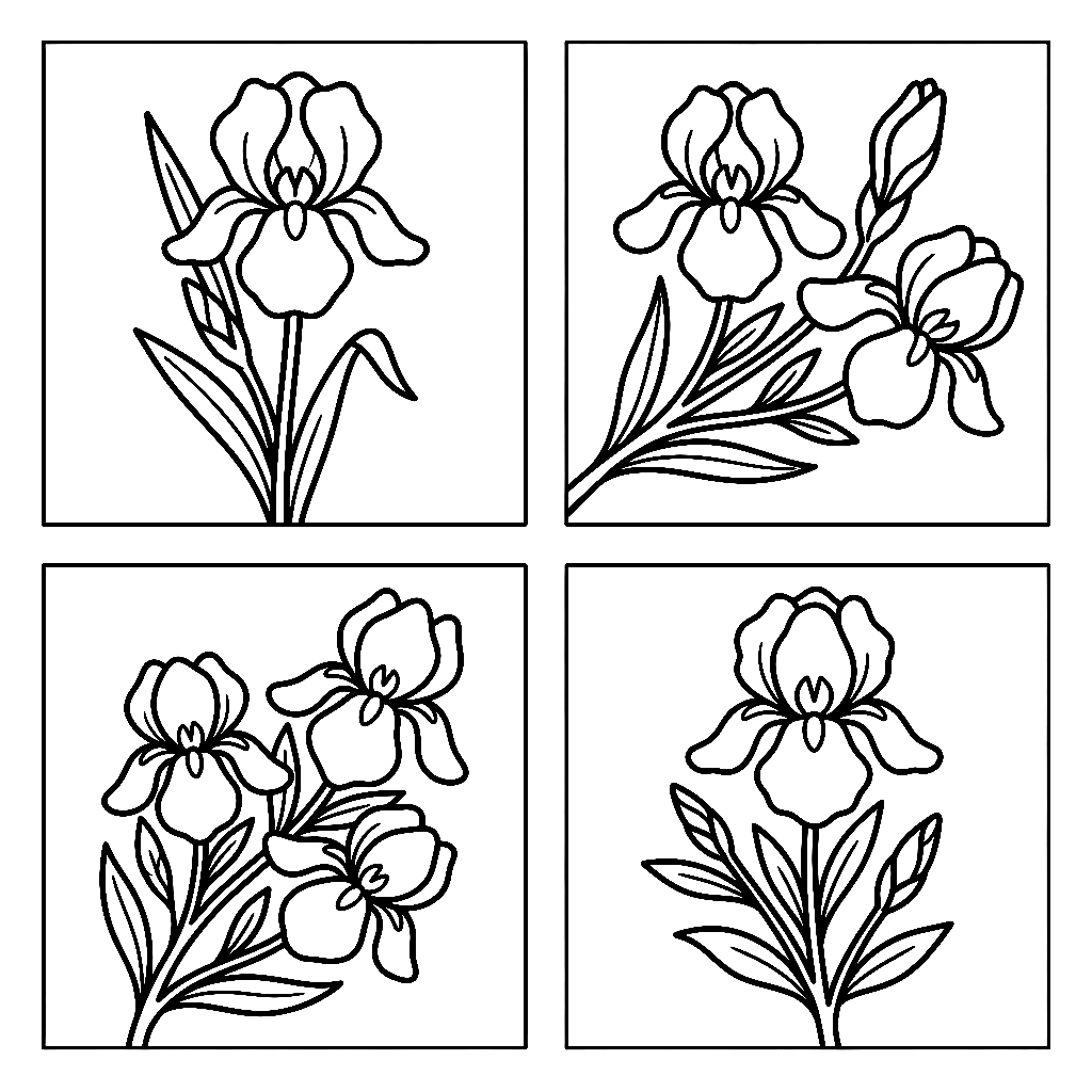 páginas para colorear gratis para adultos Iris